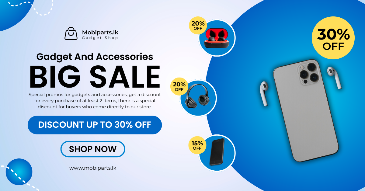 White And Blue Modern Gadget And Accessories Big Sale Facebook Ad